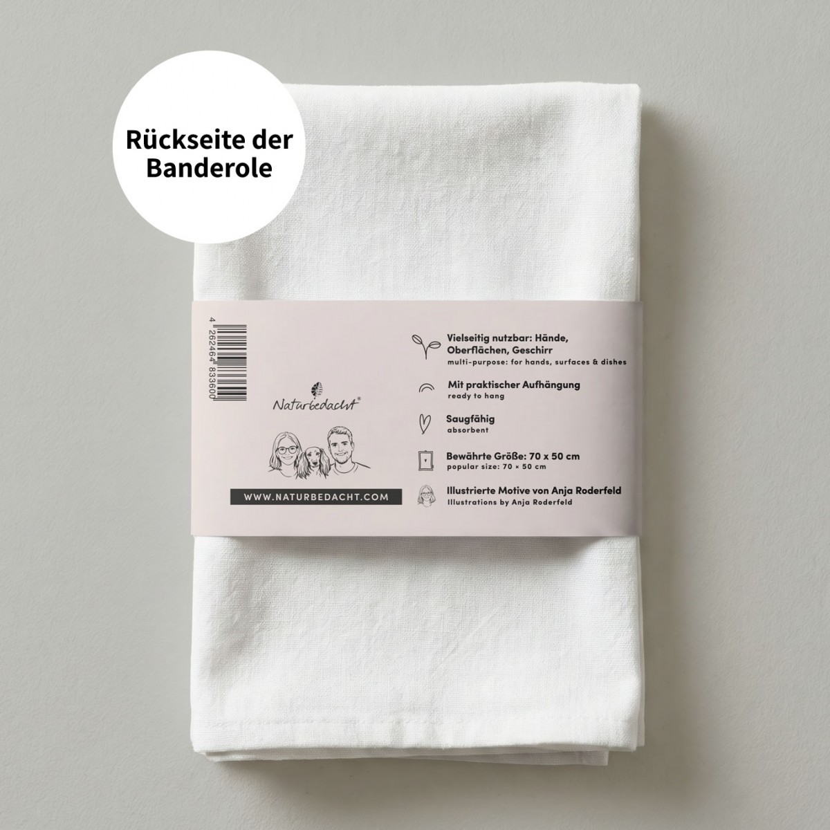 Geschirrtuch - Bio Baumwolle - More Amore