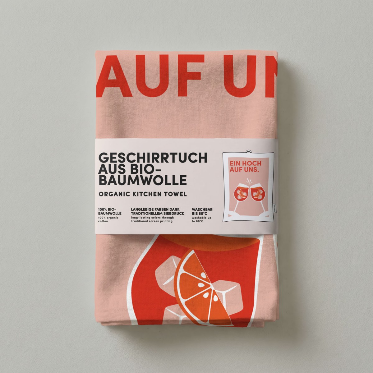 Geschirrtuch - Bio Baumwolle - Ein Hoch auf uns