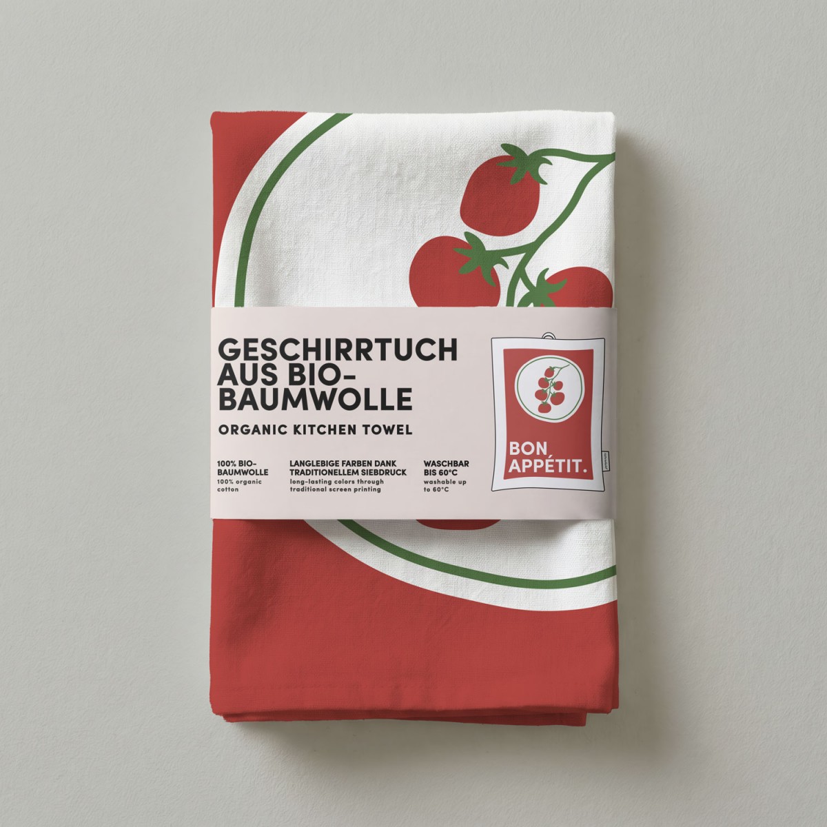 Geschirrtuch - Bio Baumwolle - Bon Appetit