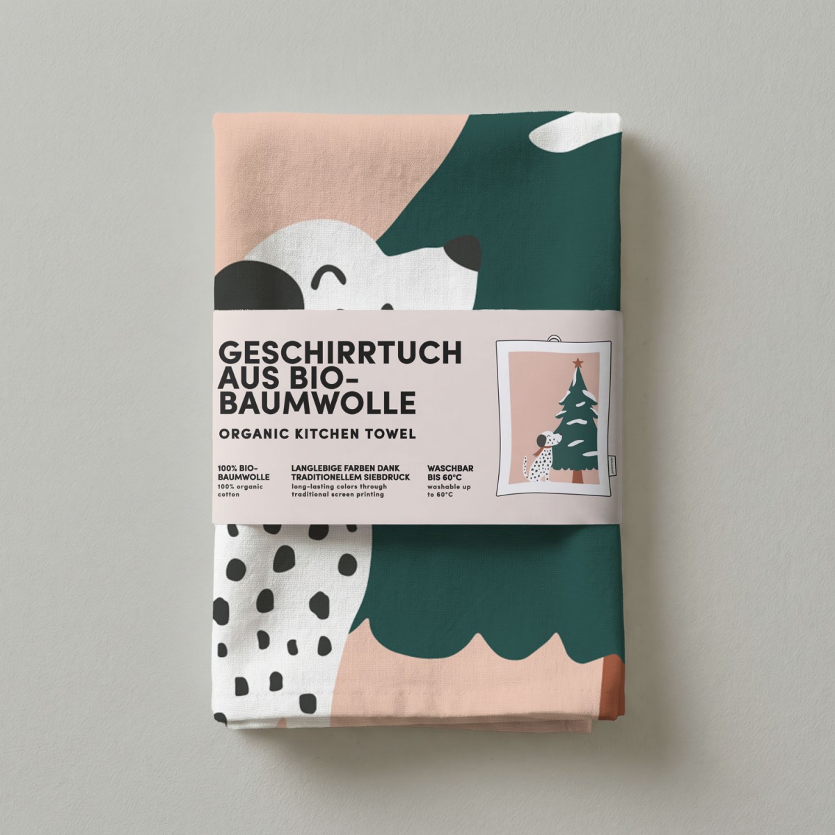 Geschirrtuch Weihnachten - Bio Baumwolle