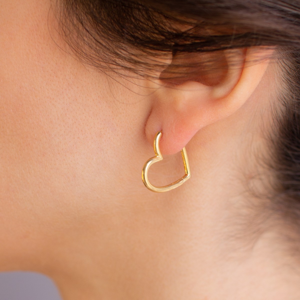 Herz Creolen aus 18k Gold Vermeil | Paeoni Colors