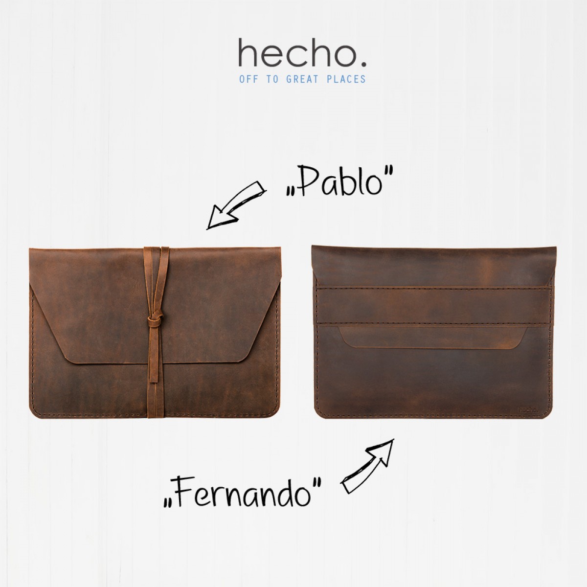 hecho. Ledertasche "Fernando" für Apple iPad Pro 12,9" 2018 & Apple Pencil (Hülle, Cover, Sleeve, Schutz)