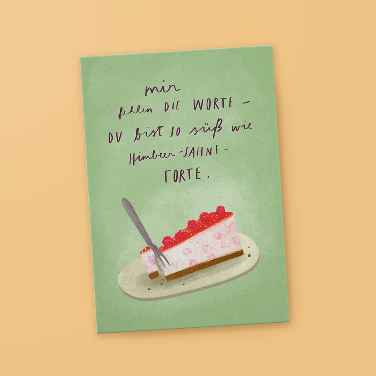 franzizo Postkarte »Himbeer-Sahne-Torte«