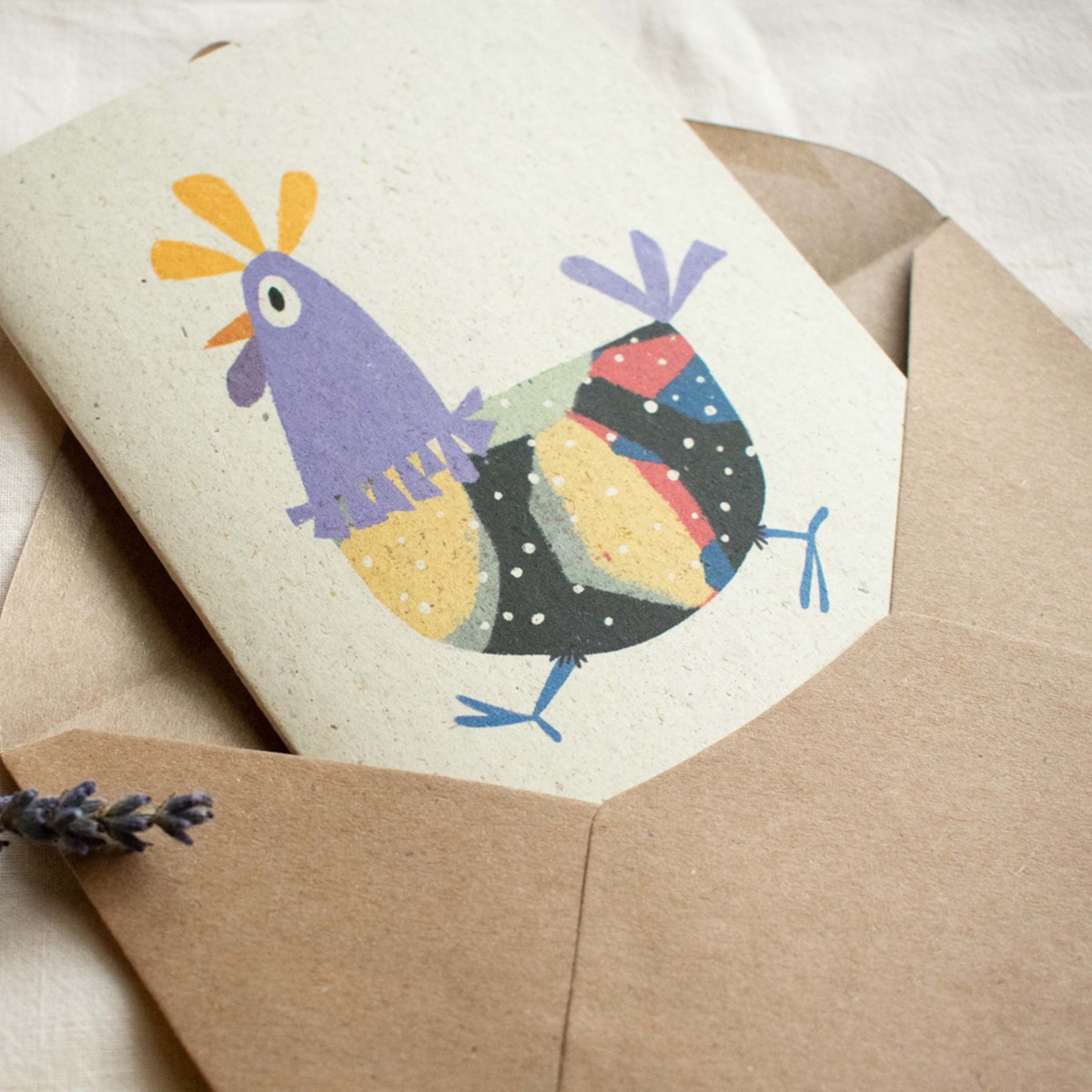 formwiese »Huhn« 3er-Set Osterkarten mit Kuverts, Ostern, Graspapier