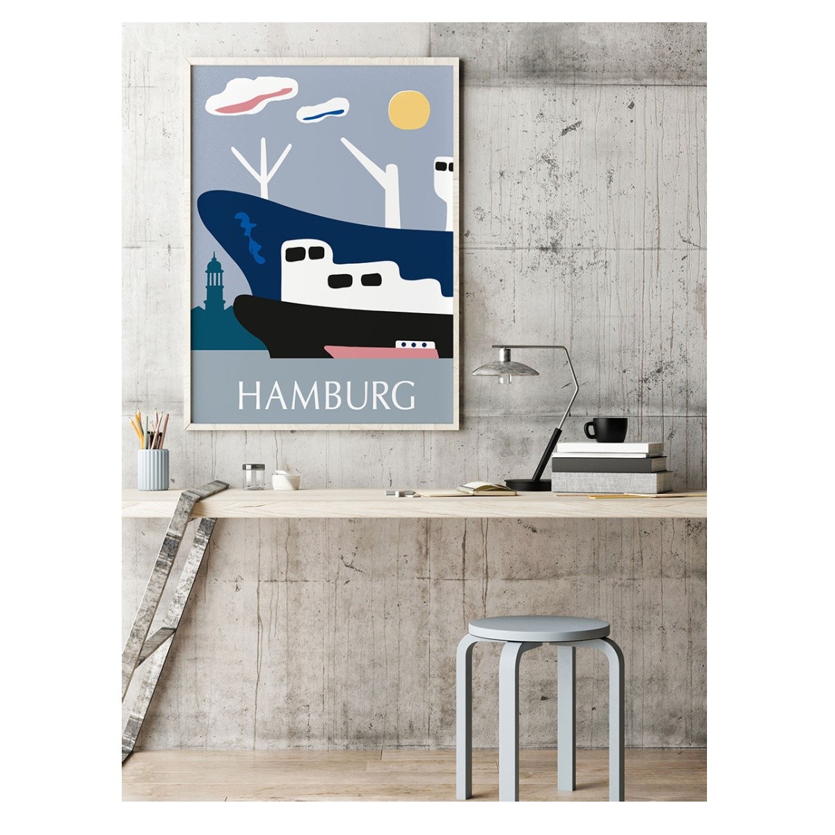 Hamburg 3 Schiffe Poster (50x70cm) Human Empire