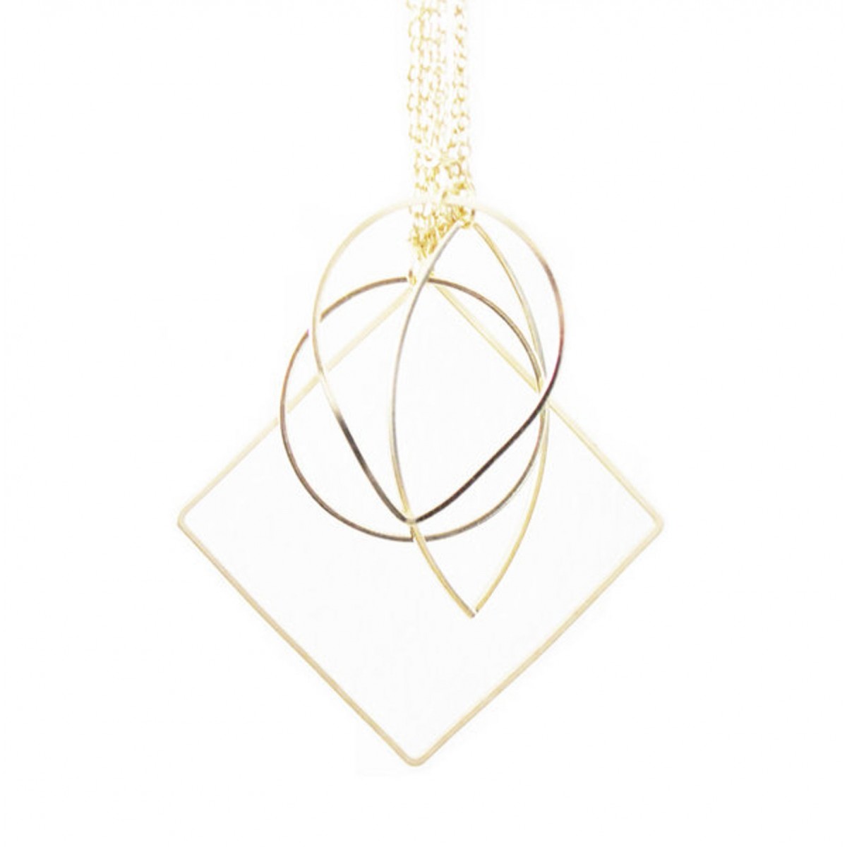 nahili KETTE "golden Shapes" minimal Anhänger - gold plattiert