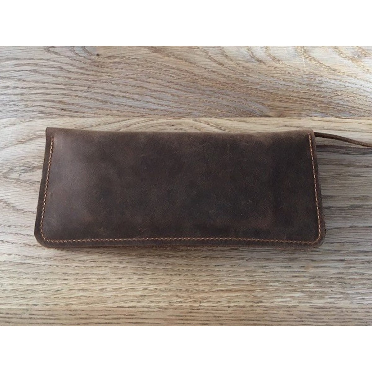 Braune Ledergeldbörse // Portemonnaie // Brown Leather Wallet // minimal // Leder Brieftasche aus Pull Up Leder // Unisex