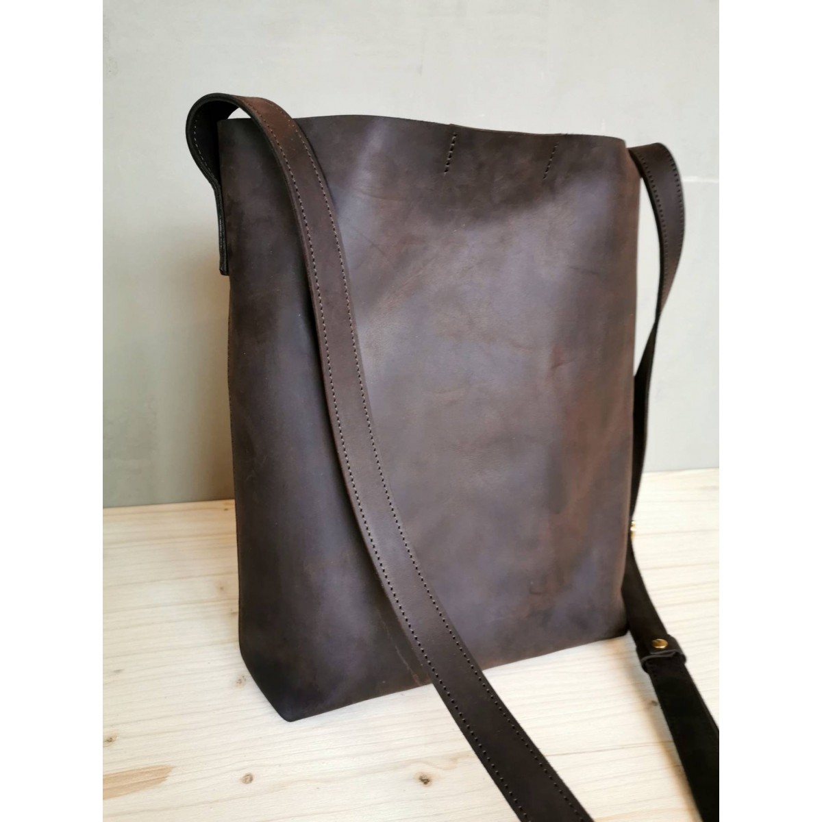 Dunkelbraune Leder Beuteltasche // leather Bucket Bag // chestnut Bucketbag // Tote Bag // Boho // Ledershopper // Crossbody Bag