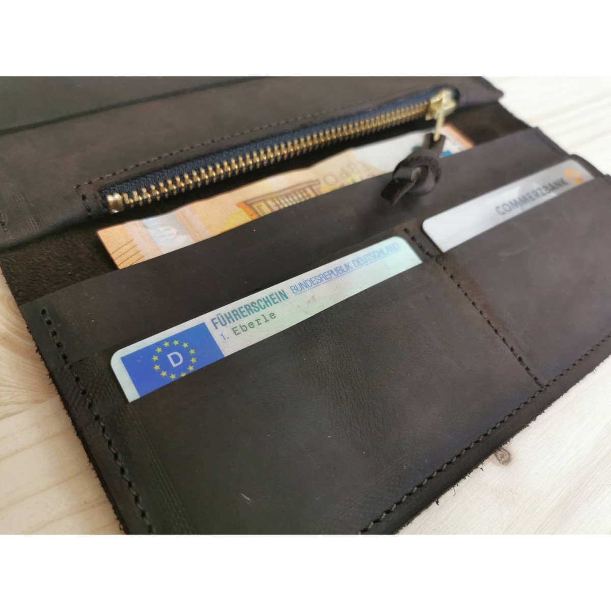 Dunkelbraune Geldbörse // Portemonnaie // chestnut leather wallet // Leder Brieftasche // minimal