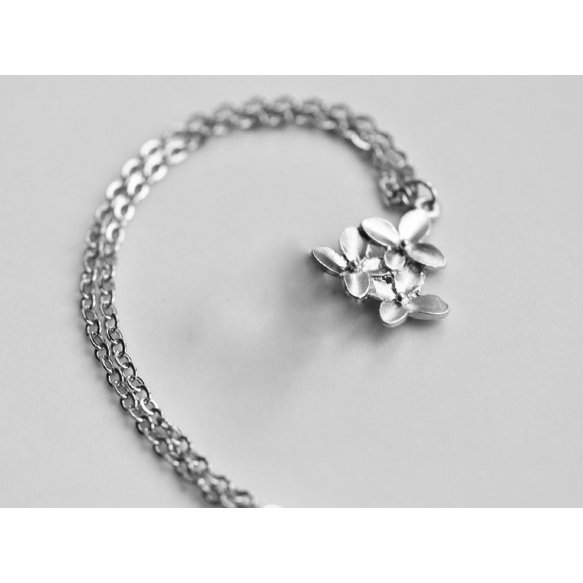 na.hili KETTE Kirschblüten *Weißgold* silberne Gliederkette 