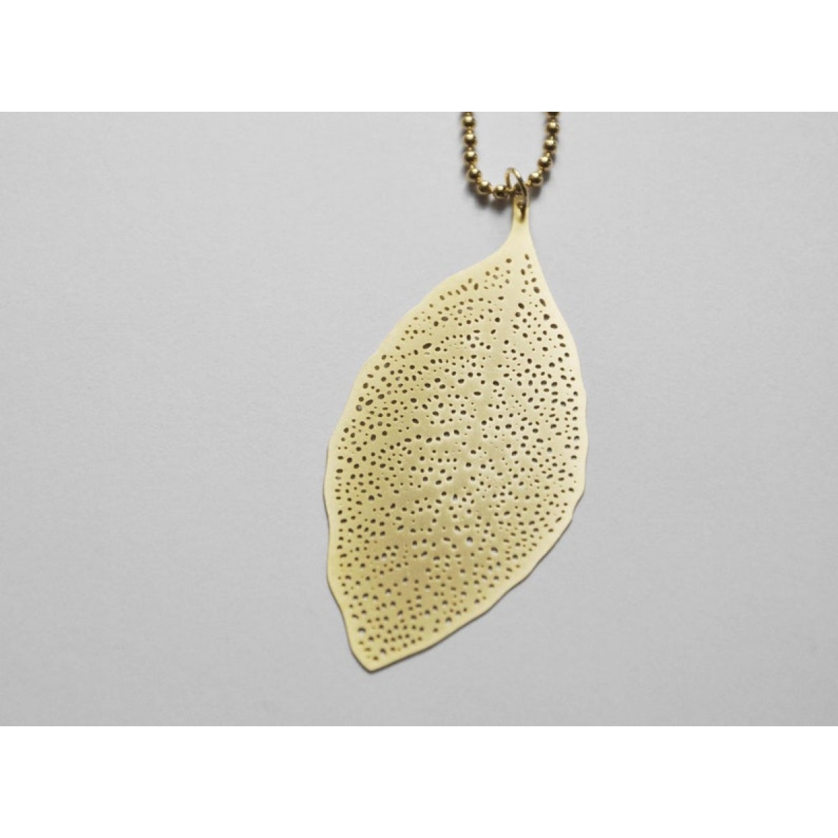 nahili KETTE "LEAF" lang & mit silbernem langen Blatt Weißgold oder Kügelchenkette