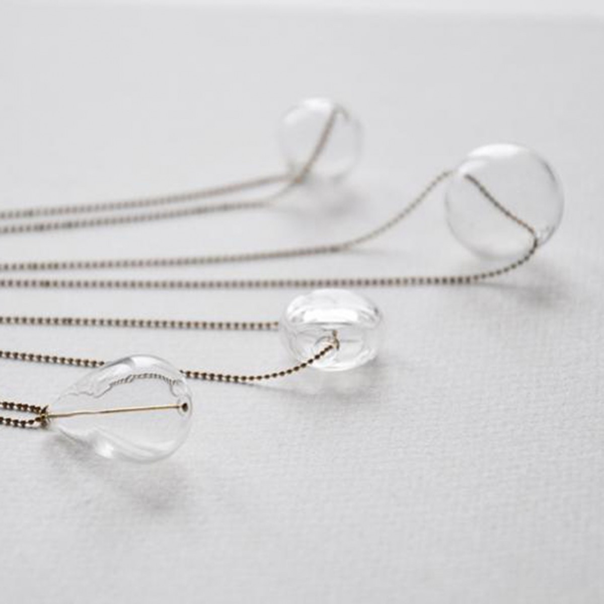 nahili KETTE "minimal Bubble" Kügelchenkette verschiedene Glas Anhänger 