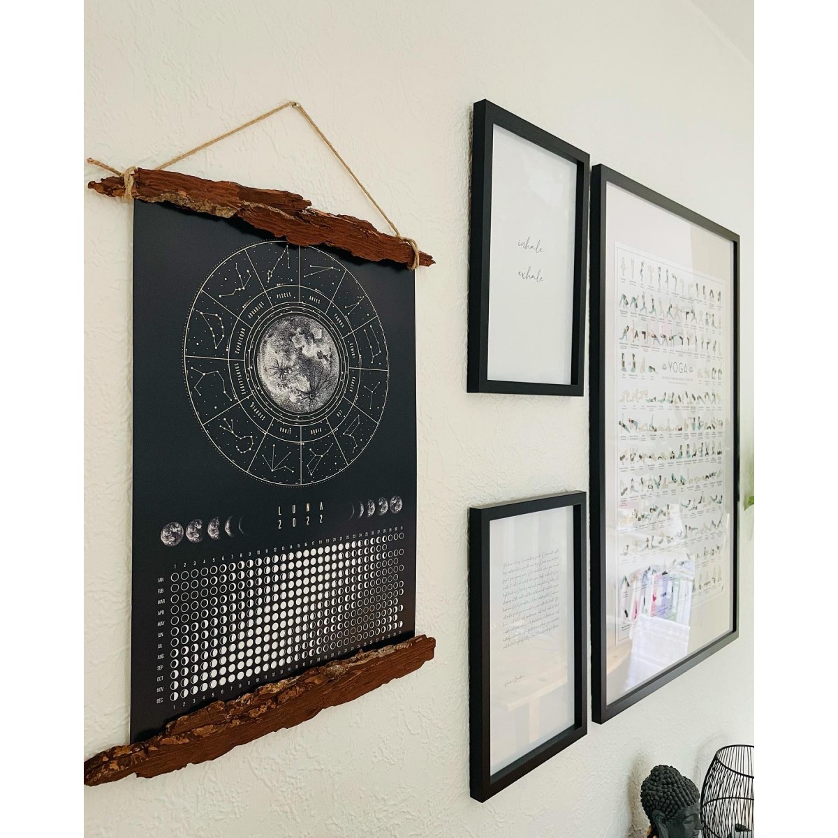 Mondkalender 2027 Poster schwarz // ShellyCreates