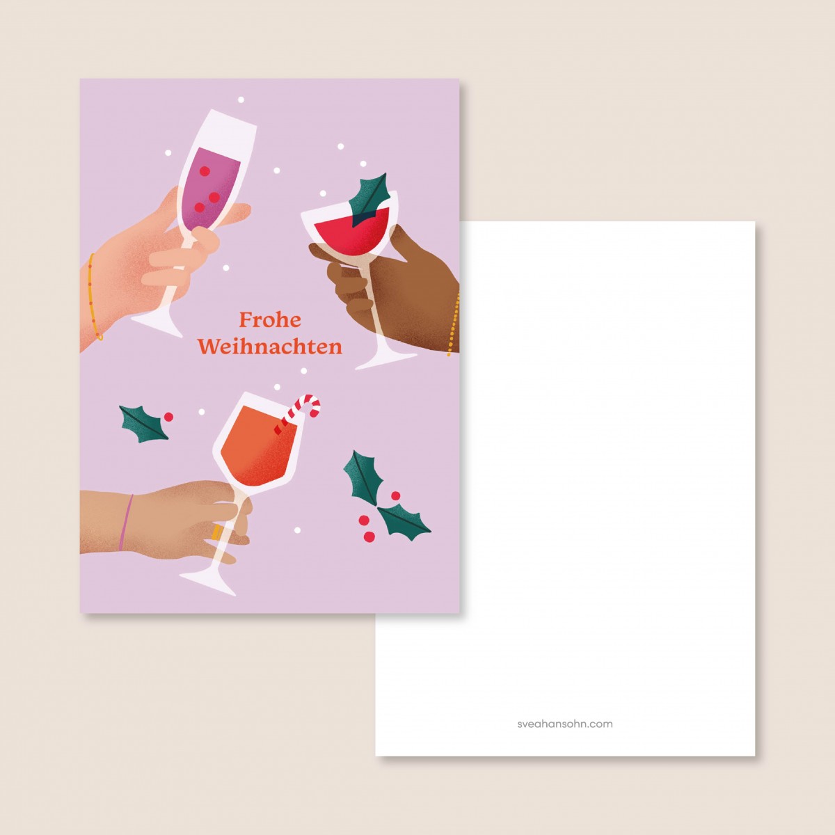 Weihnachtsdrinks / Postkarte A6 / Svea Hansohn Illustration