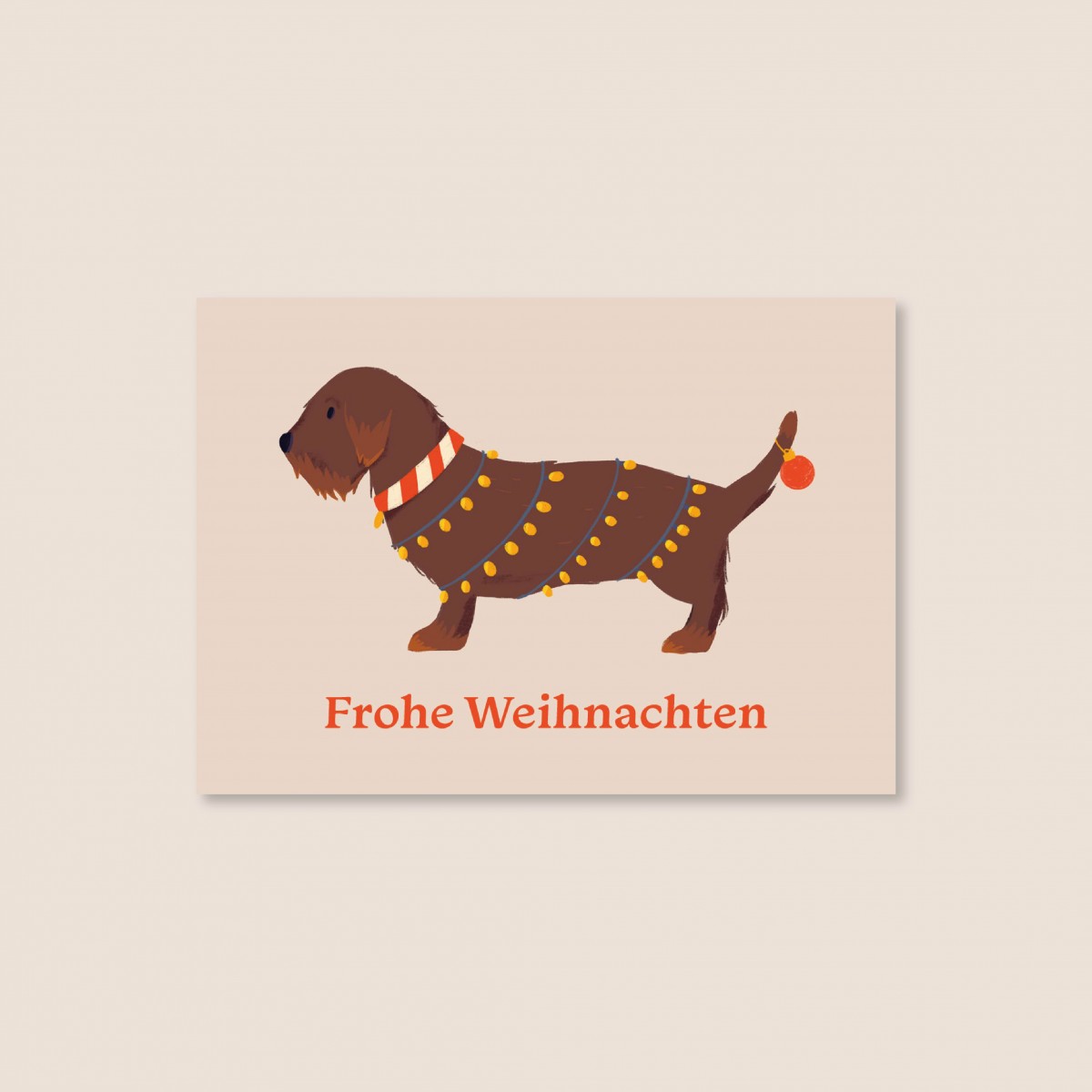 Weihnachtsdackel / Postkarte A6 / Svea Hansohn Illustration
