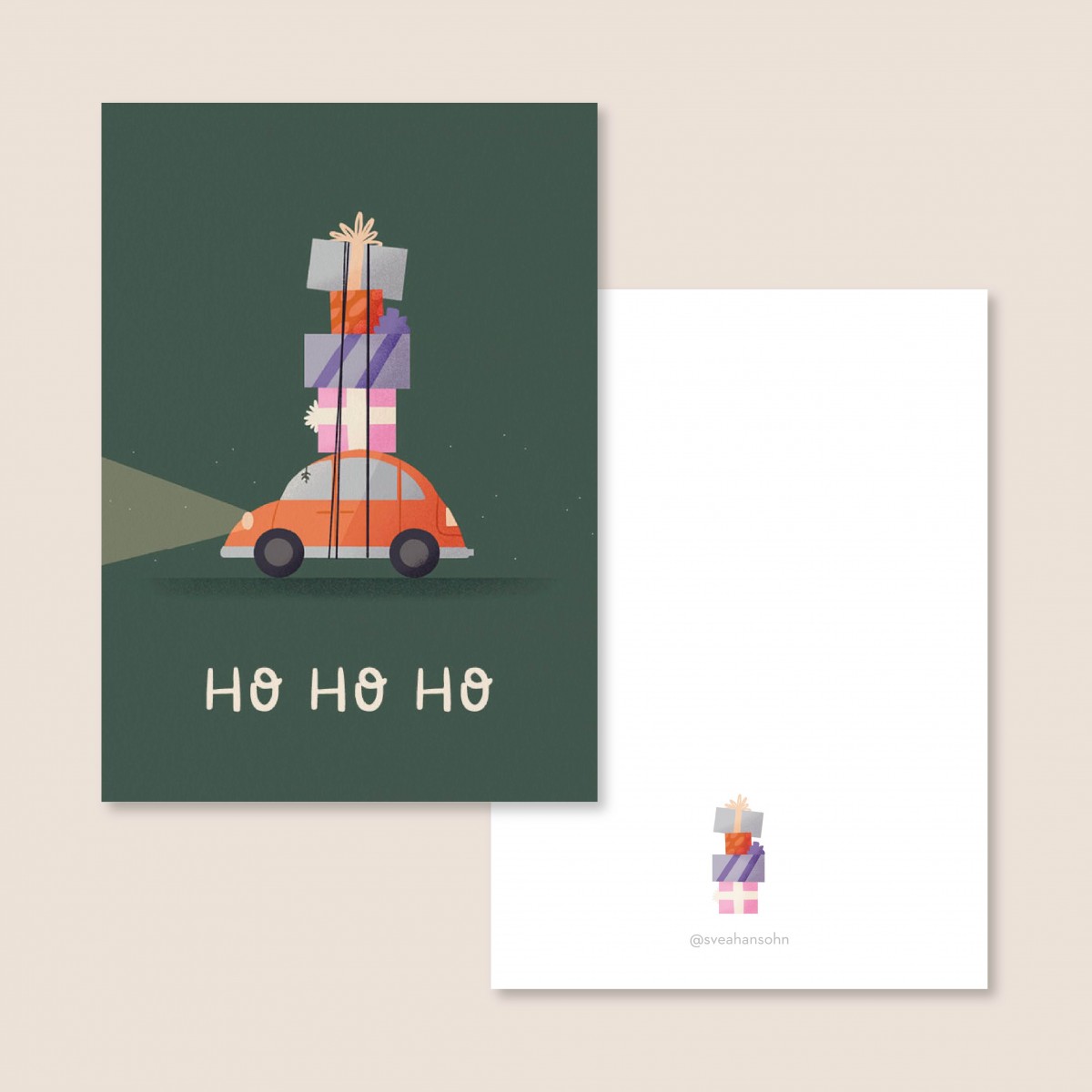 Geschenkeauto / Postkarte A6 / Svea Hansohn Illustration