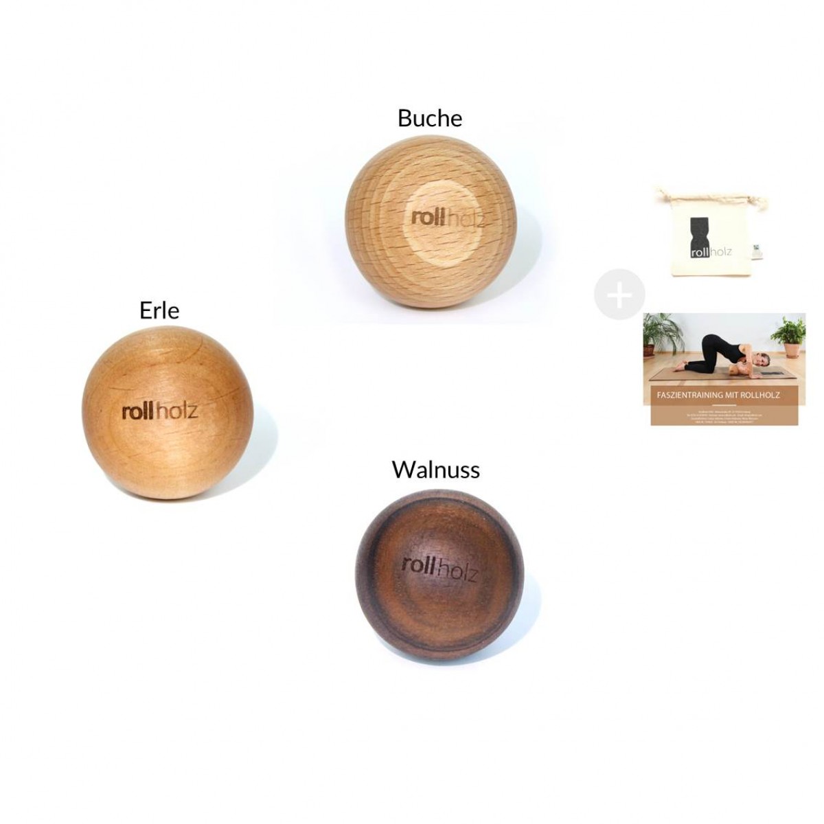 rollholz – Massagekugel aus Holz für punktuelle Behandlung – 4cm