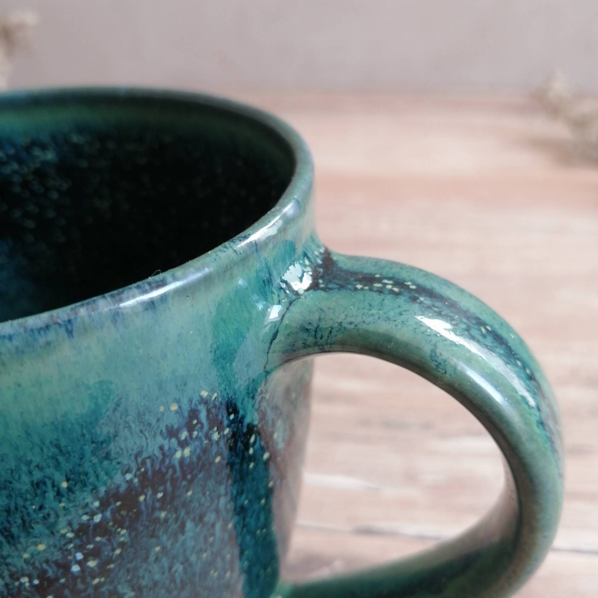 handgemachte Keramiktasse "magic green" | Töpferei am Wald