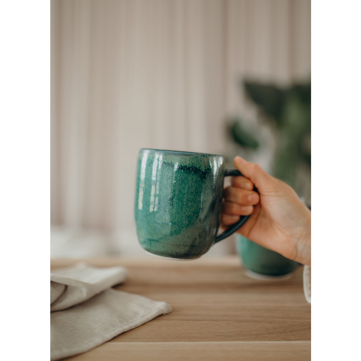 handgemachte Keramiktasse "magic green" | Töpferei am Wald