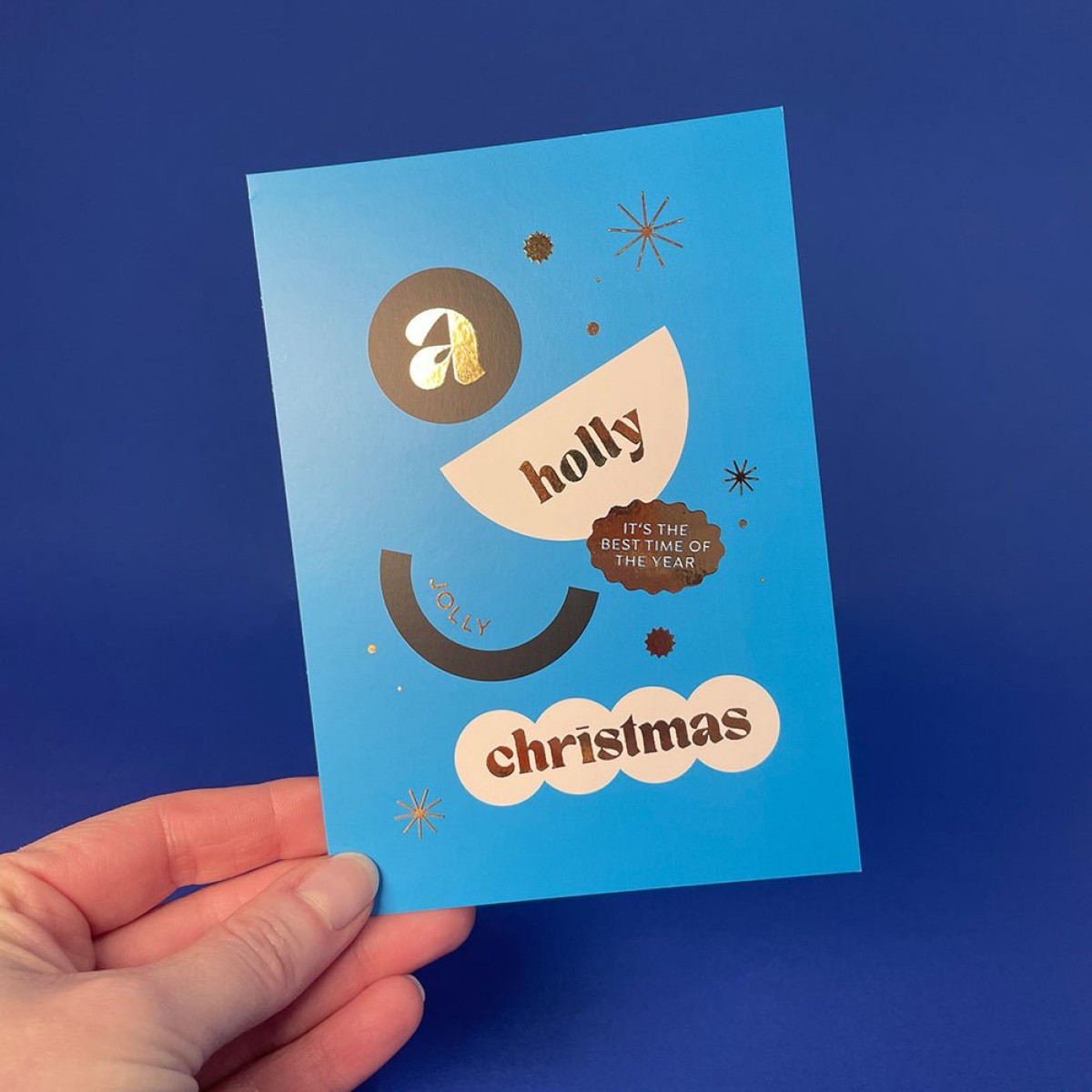 KARTE CHRISTMAS – A Holly Jolly Christmas – Blau – Studio Schön®