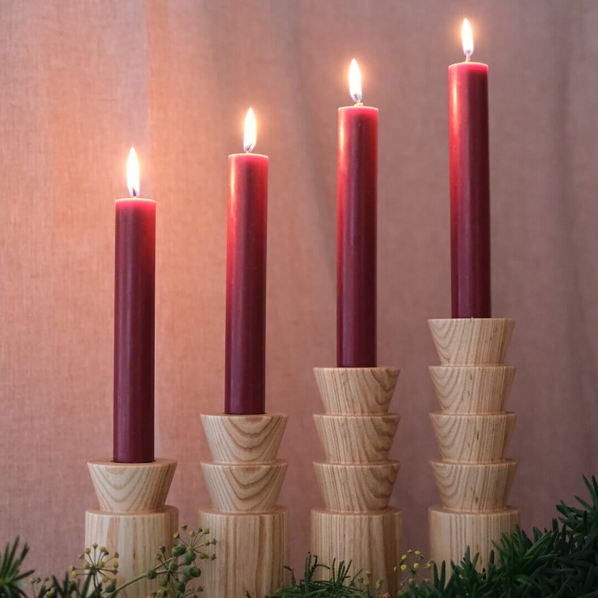 Set 4 Kerzenständer drehbar | zick zack zick zack | rundund