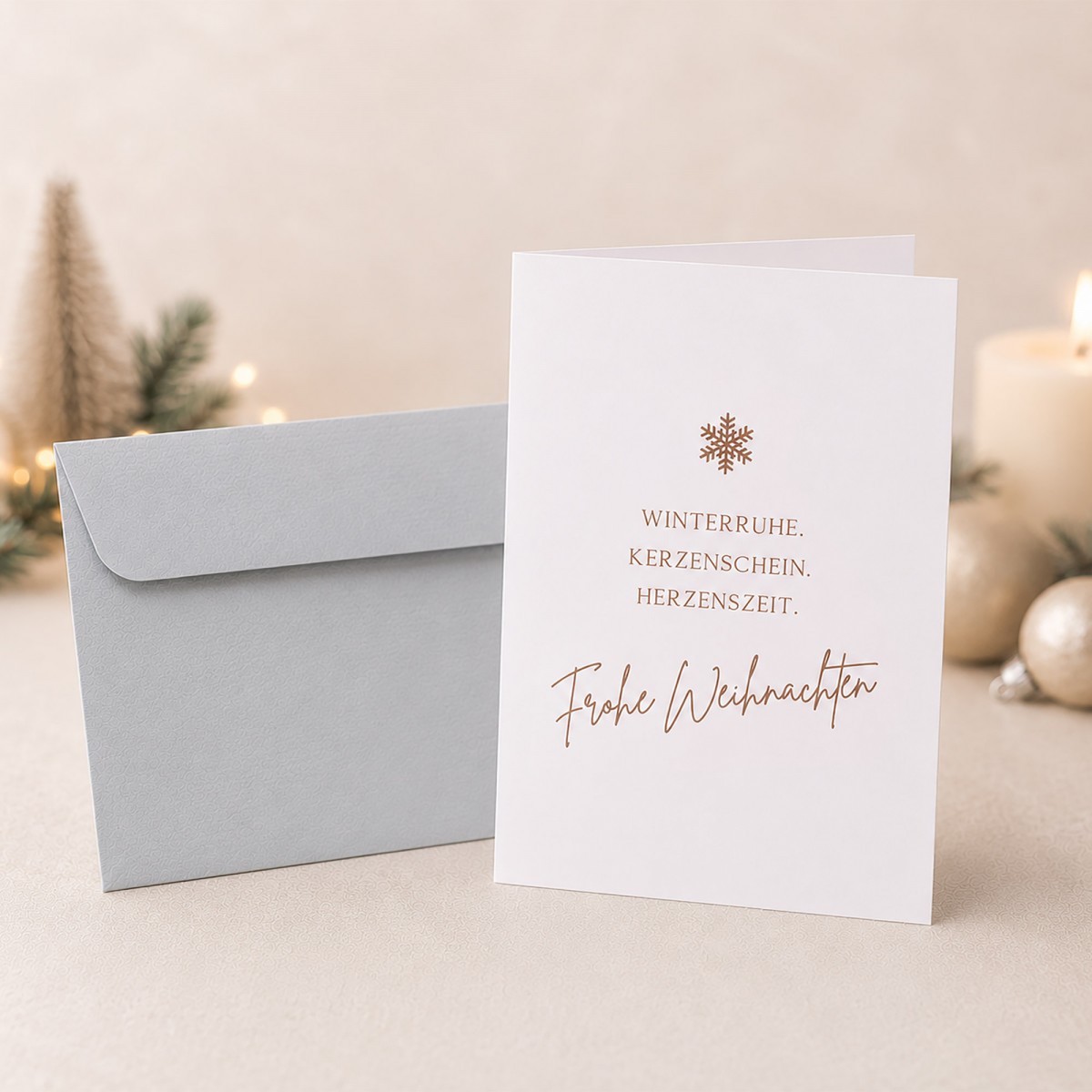Bow & Hummingbird Weihnachtskarten mit Spruch 3er Set - Edle Karten für Weihnachten
