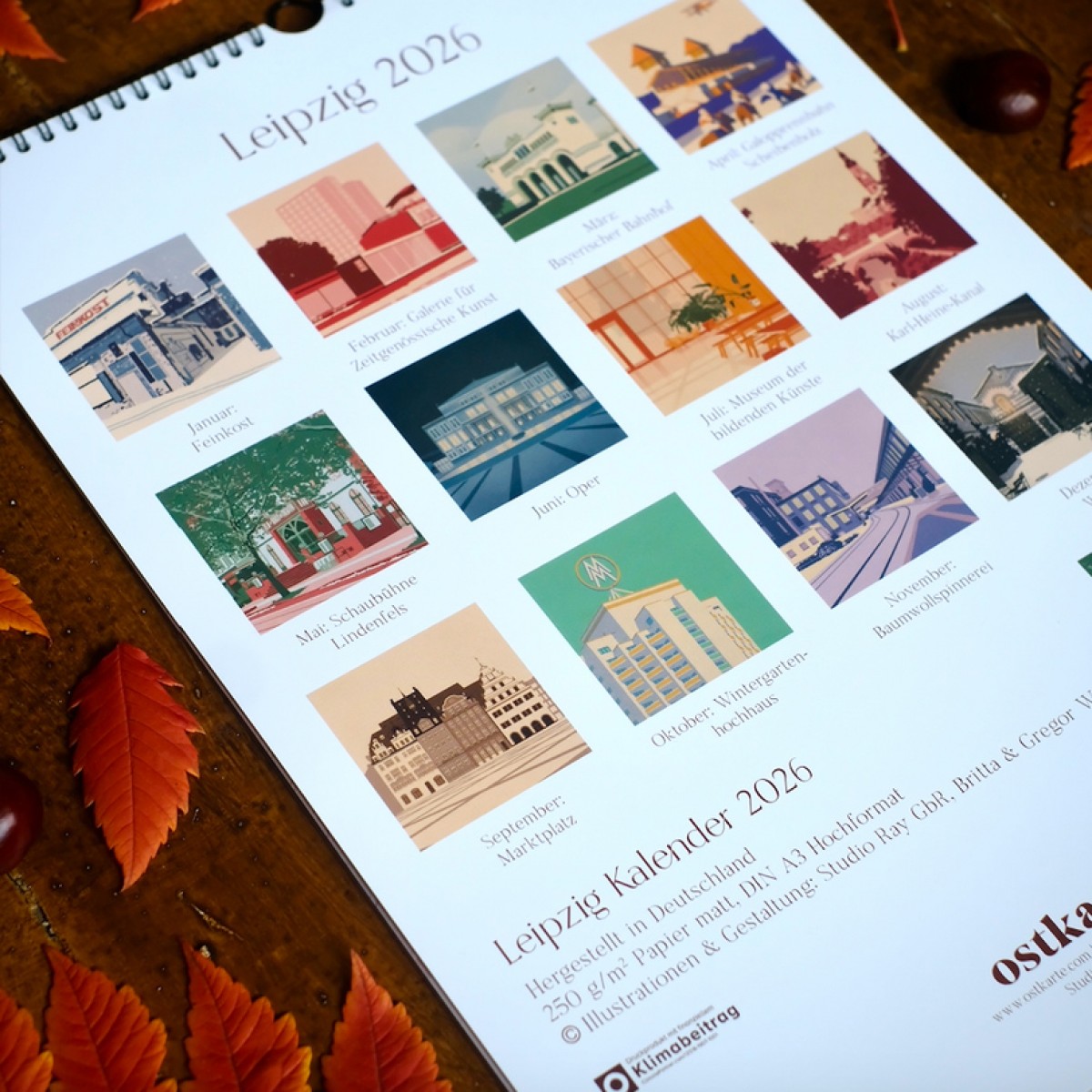 Leipzig Kalender 2026 - DIN A3 | ostkarte