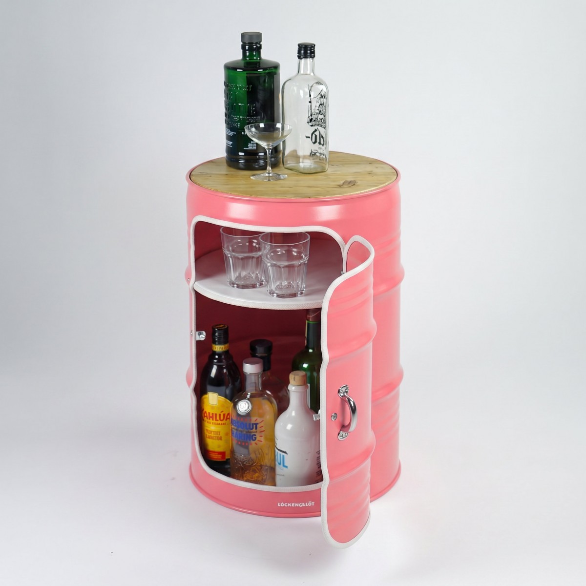 Lockengelöt - Minibar mit Tür - aus Hamburger Ölfässern