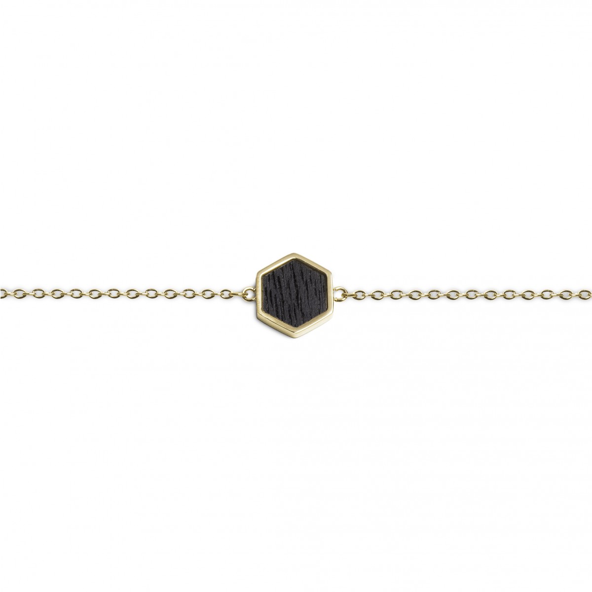 BeWooden Handkette mit Holzdetail - Lux Hexagon Bracelet