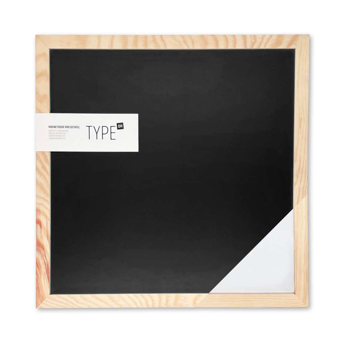 Magnetische Kreidetafel 40x40cm mit Holzrahmen | TYPE OH