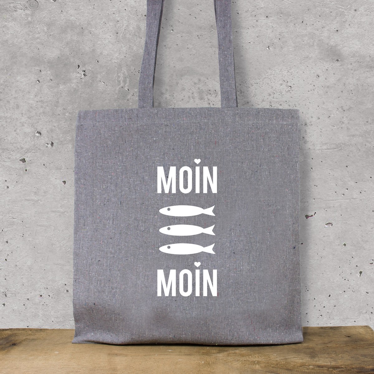 Bow & Hummingbird Baumwollbeutel "Moin Moin Fische" aus recycelter Baumwolle