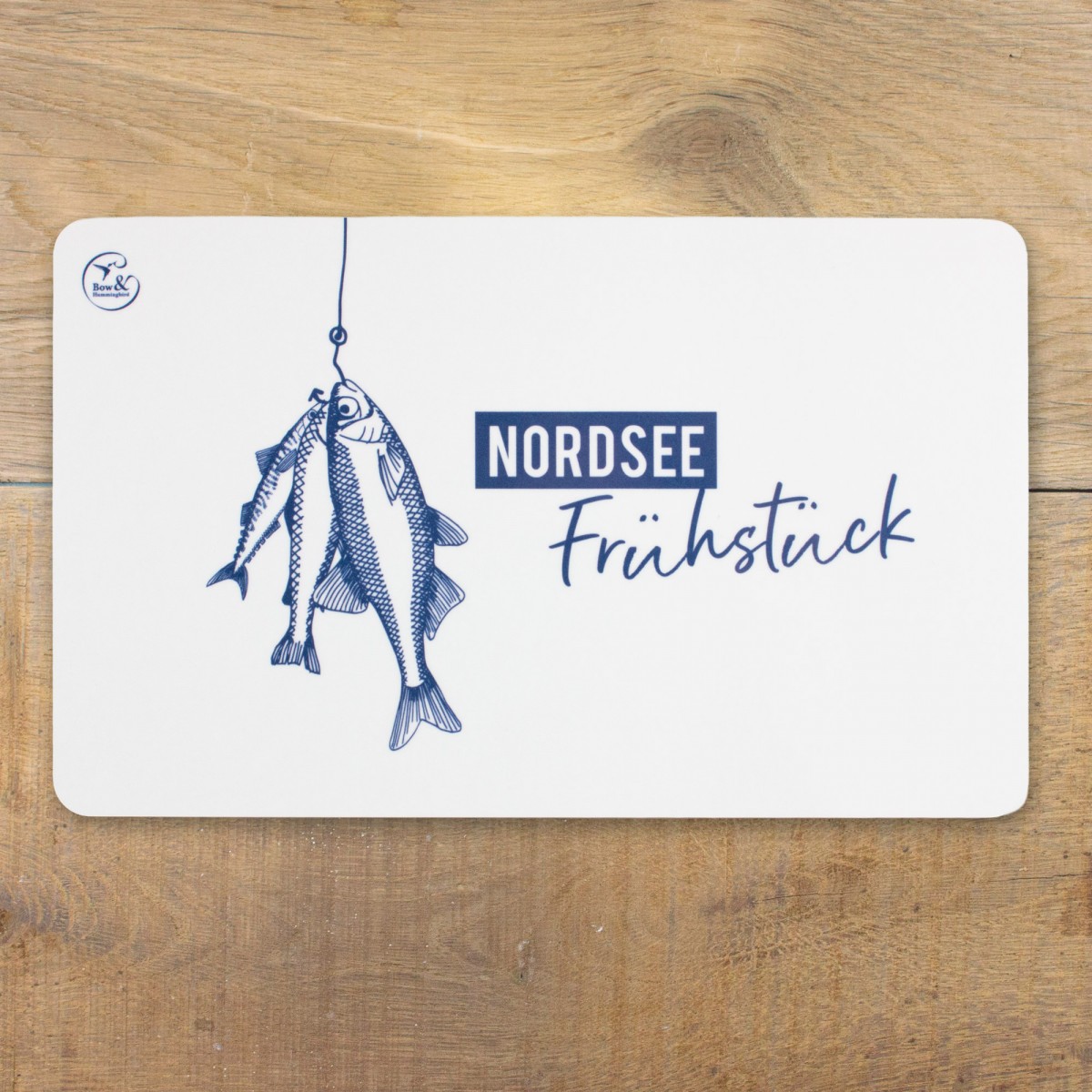 Bow & Hummingbird Frühstücksbrettchen Melamin Fische „Nordsee-Frühstück“ maritim 23,5 × 14,5 cm