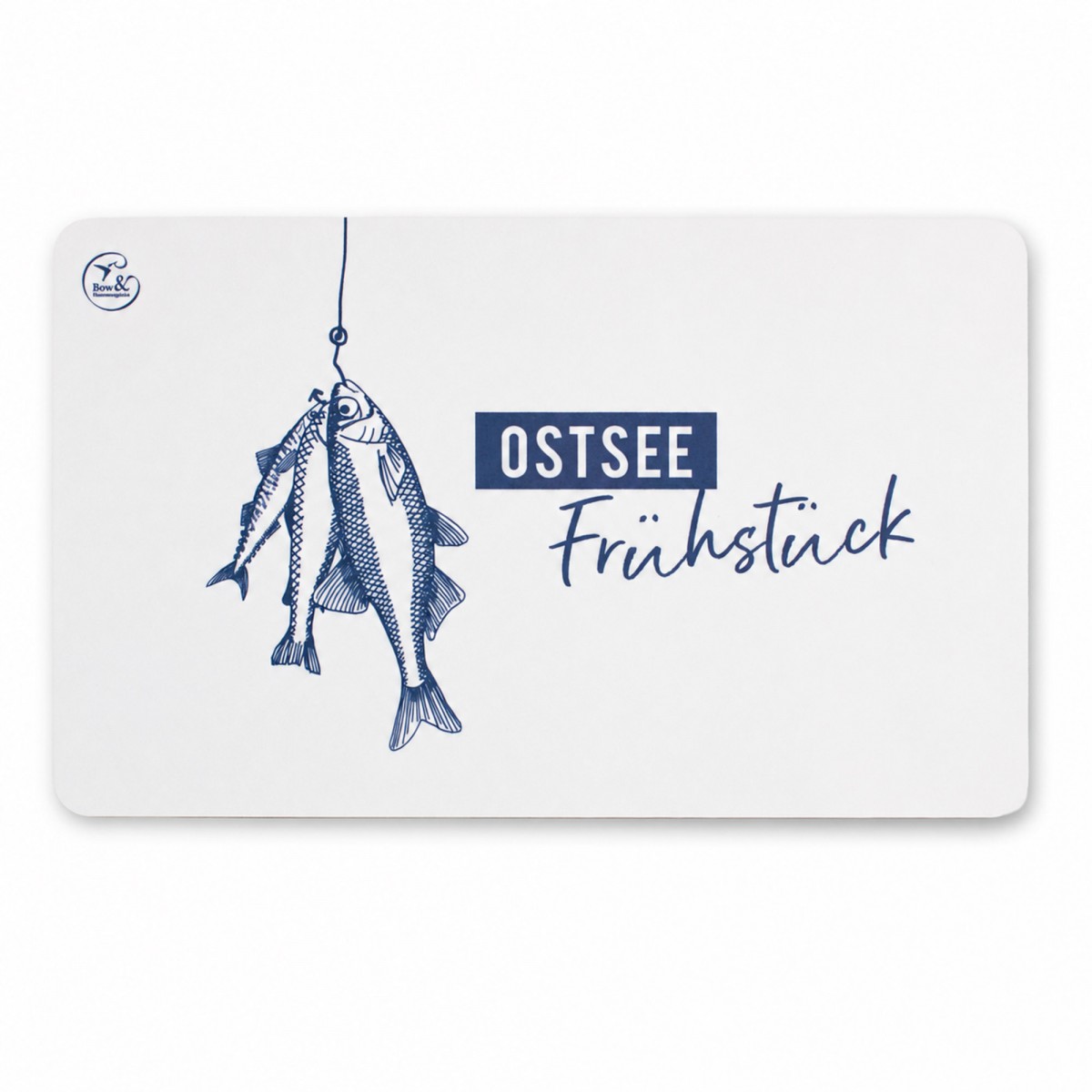 Bow & Hummingbird Frühstücksbrettchen Melamin Fische „Ostsee-Frühstück“ maritim 23,5 × 14,5 cm