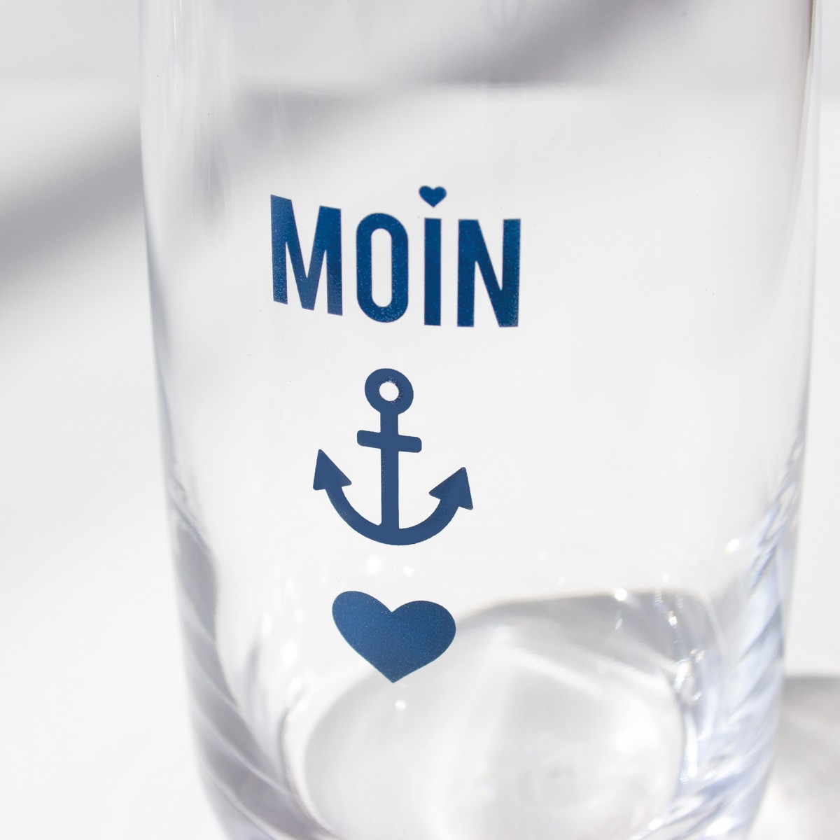 Kristallglas, Longdrinkglas "Moin-Anker-Herz" made in EU