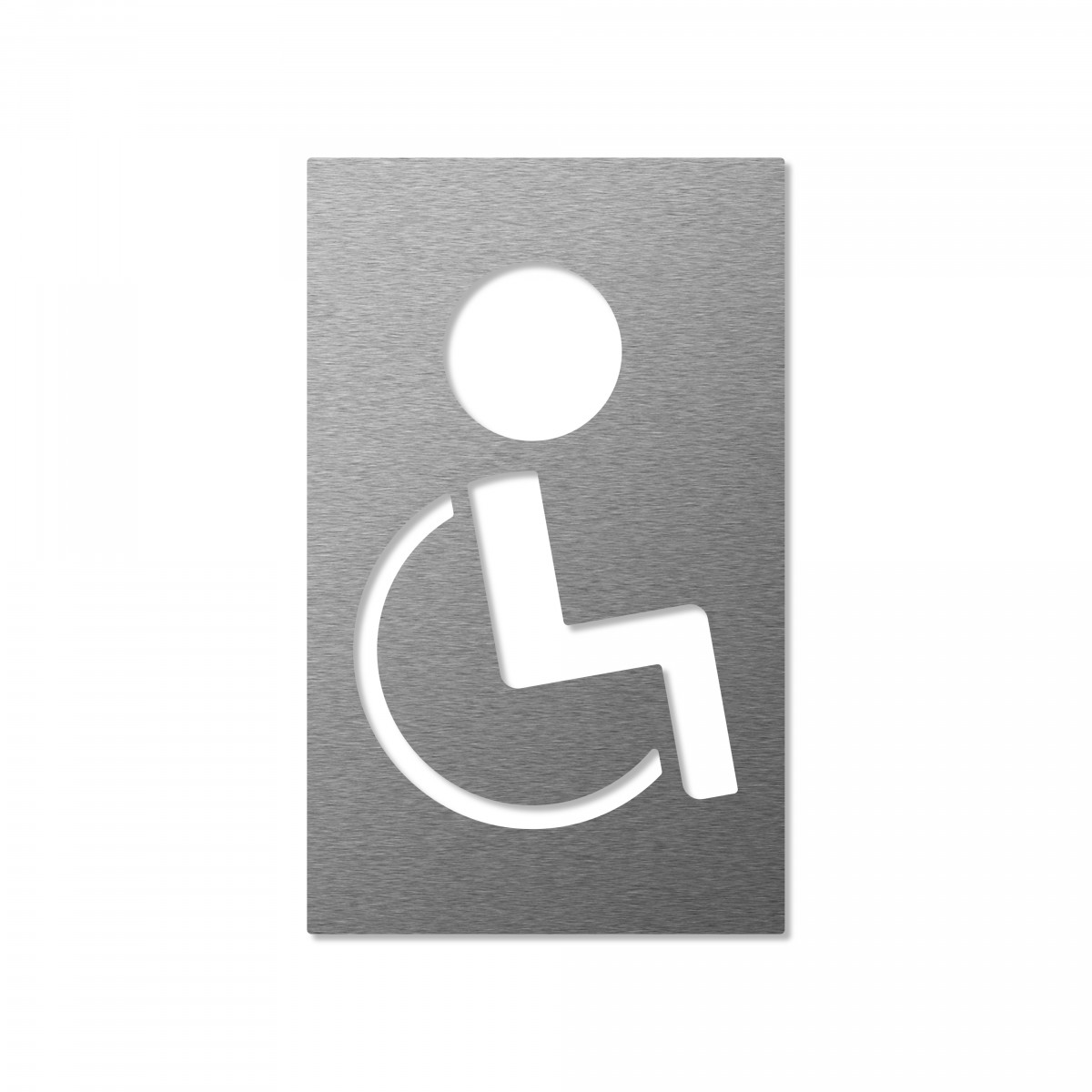 Keilbach Piktogramm "Mark" aus Edelstahl, Symbol "Handicap", 7 x 13 cm, gebürstete Oberfläche, Materialstärke 2 mm, selbstklebend