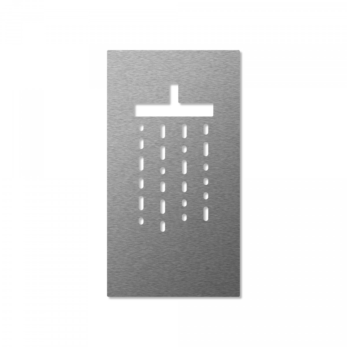 Keilbach Piktogramm "Mark" aus Edelstahl, Symbol "Shower", 7 x 13 cm, gebürstete Oberfläche, Materialstärke 2 mm, selbstklebend