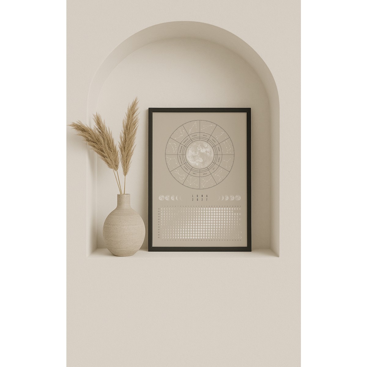 Mondkalender 2027 Poster Beige // ShellyCreates