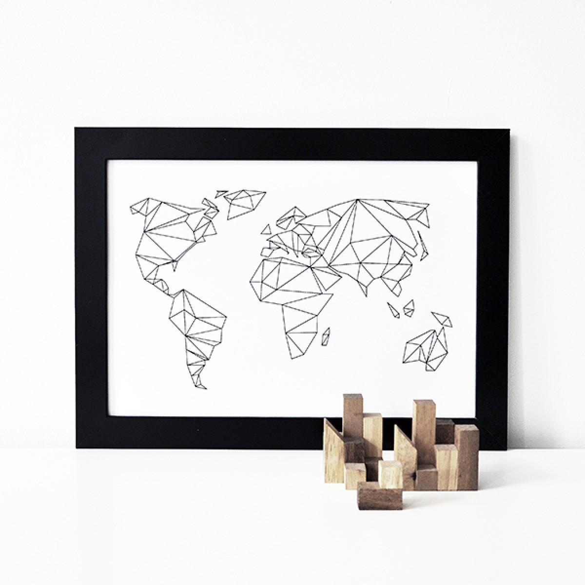 nahili POSTER "Geometrical World" Grafik Weltkarte (DIN A1-A4 & 50x70 cm)