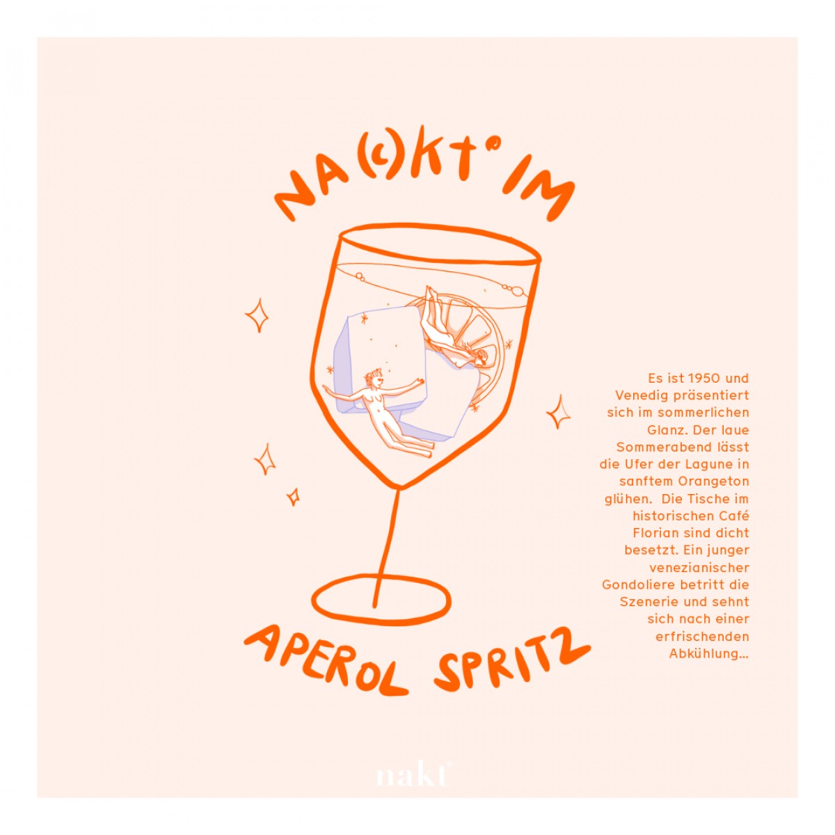 NAKT IM APEROL SPRITZ T-Shirt, weiß (unisex)