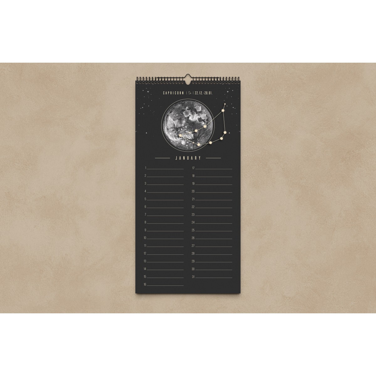 Ewiger Kalender Boho schwarz // ShellyCreates