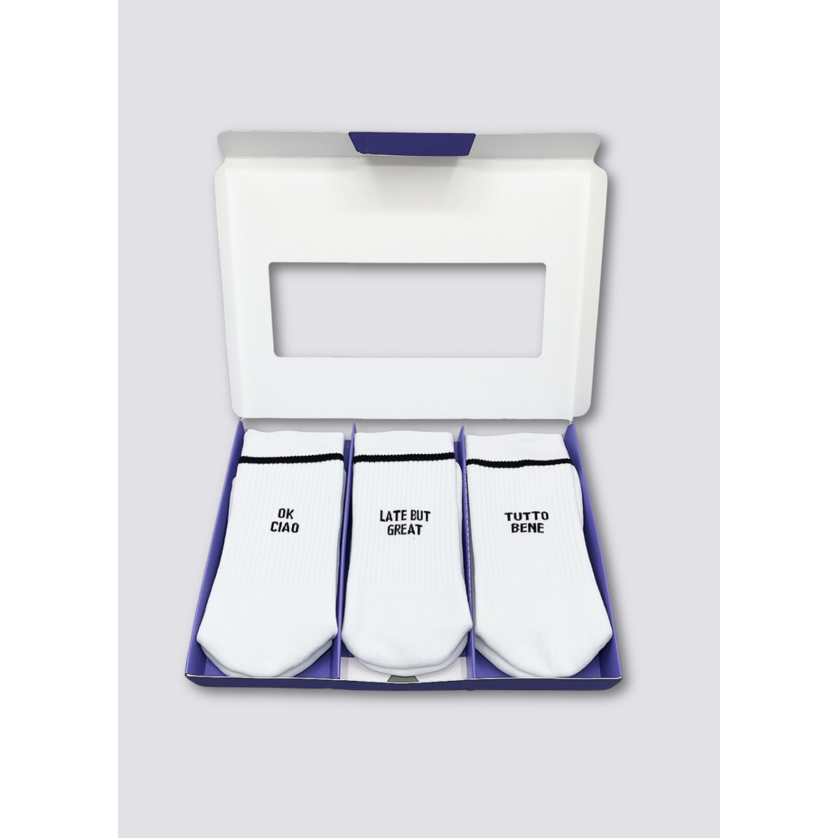 3-PACK SOCKEN OK CIAO, LATE BUT GREAT, TUTTO BENE - No Bad Days Club 
