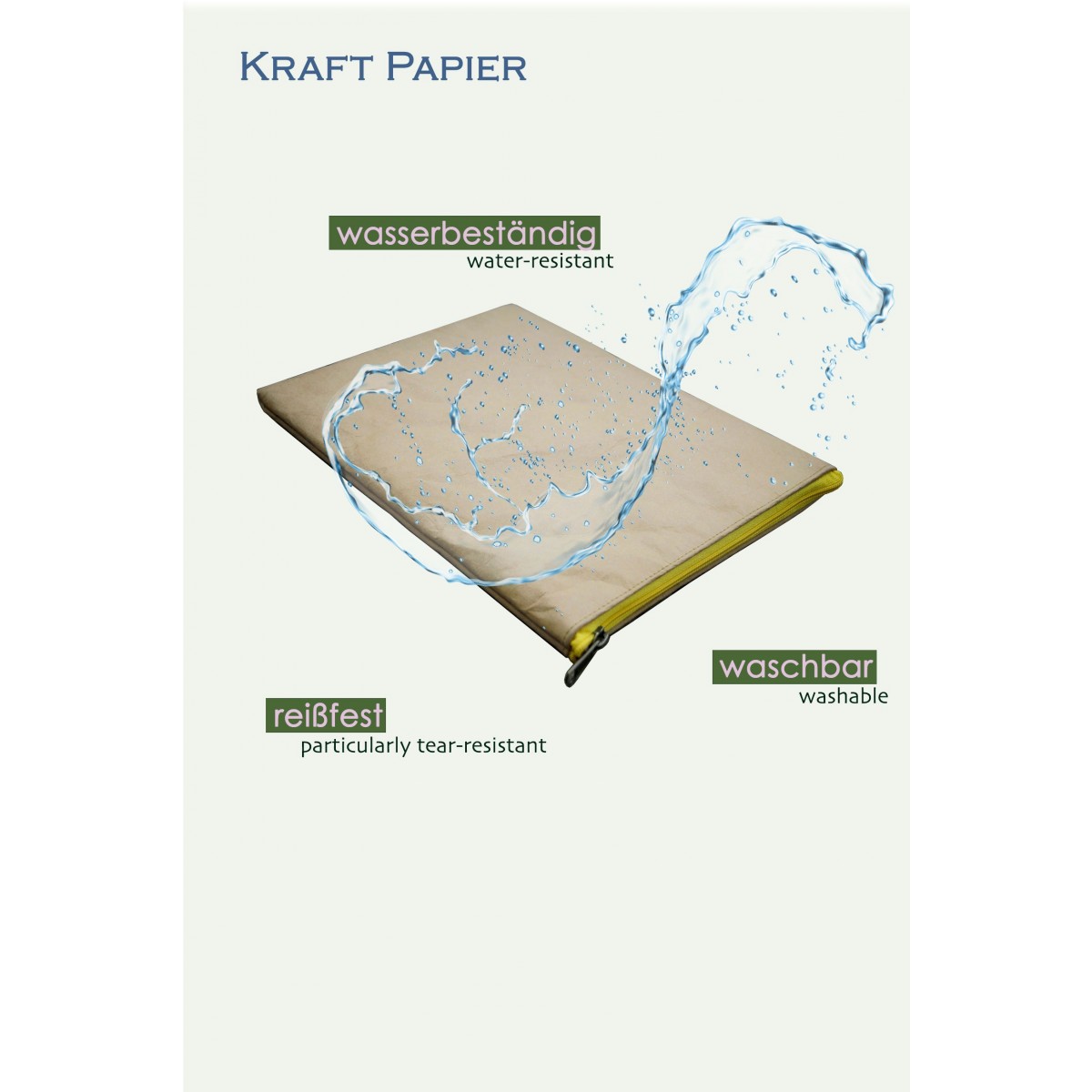 Nachhaltige Kraftpapier-Laptoptasche 15–16 Zoll | Waschbare vegane Hülle mit Zipper– Gefüttertes Laptop Sleeve für MacBook Pro/Air,Lenovo,HP