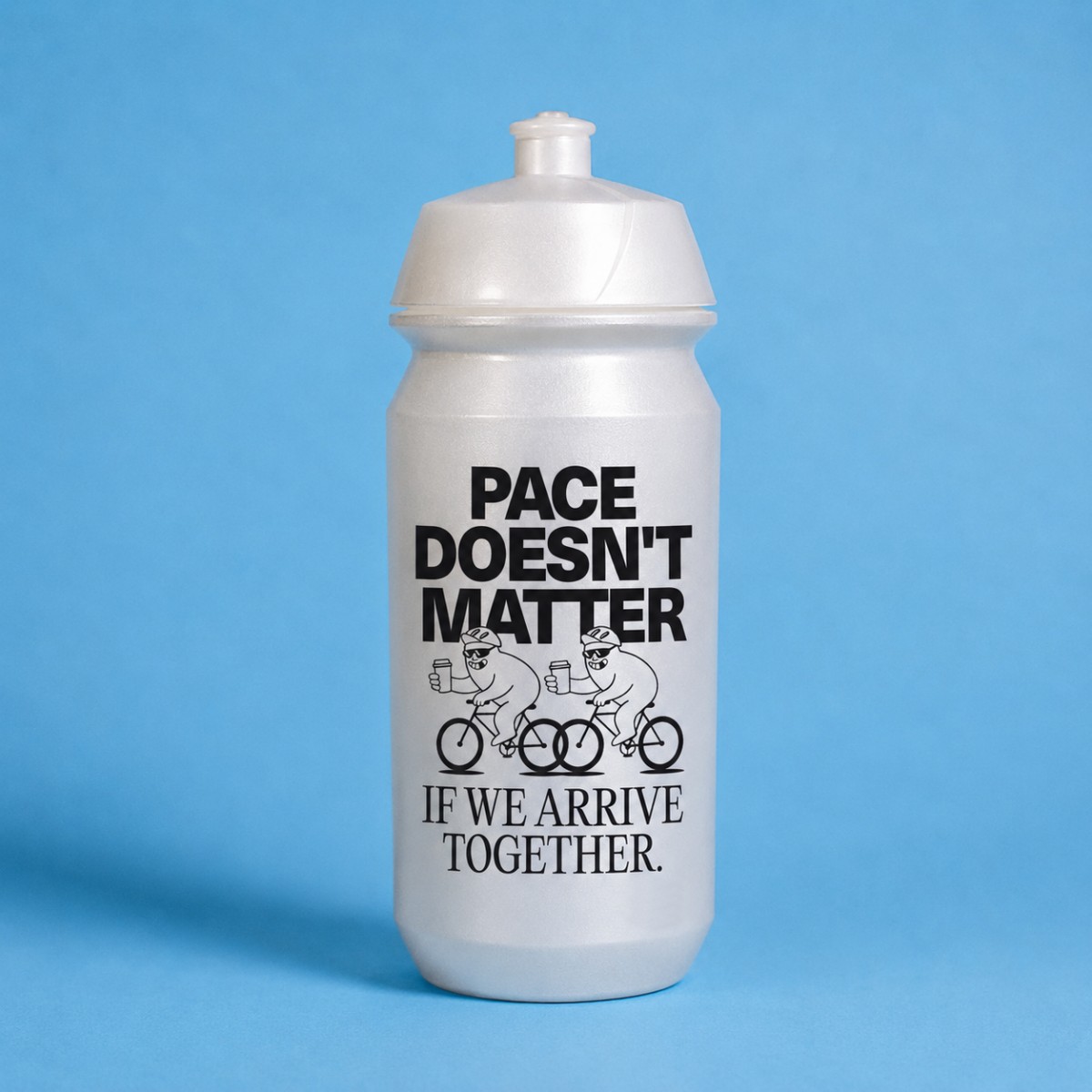 "Pace doesn‘t matter, if we arrive together " Bidon, 500 ml Trinkflasche – Viel Spass Studio
