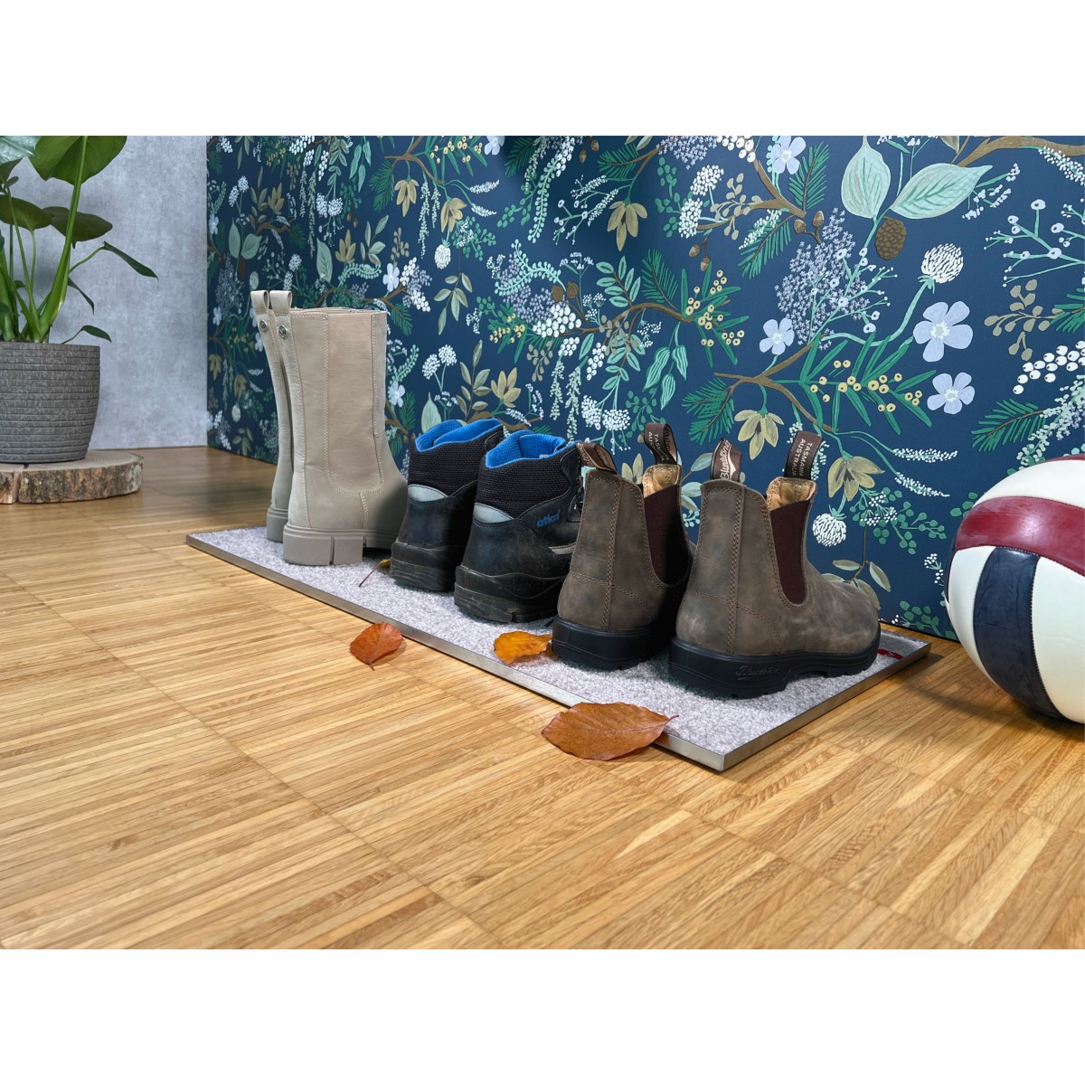 Keilbach Schuhwanne perfetto, aus Edelstahl 77 x 37 cm, Schmutzmatte innenliegend in 7 Farben erhältlich