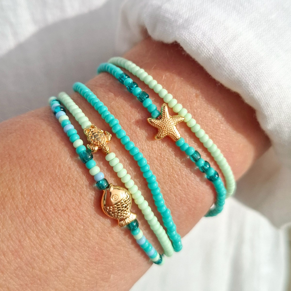 DIY Perlenset für Armbänder und Ringe - Meereswelt