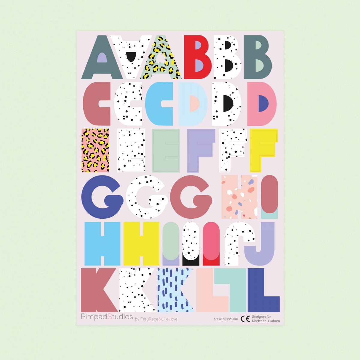 Pimpad Sticker Set "ABC" (2 Bögen Aufkleber)