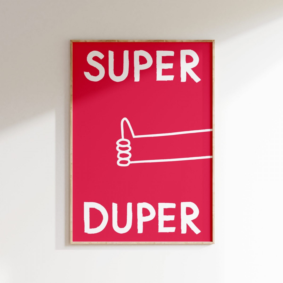 vonSUSI Fine Art Poster mit Grafik "Super" in rose, Din A4-A1