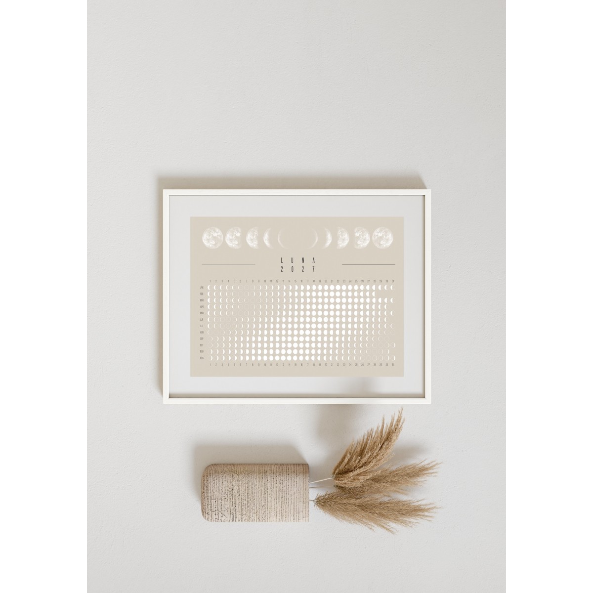Mondkalender 2027 Poster Beige // ShellyCreates