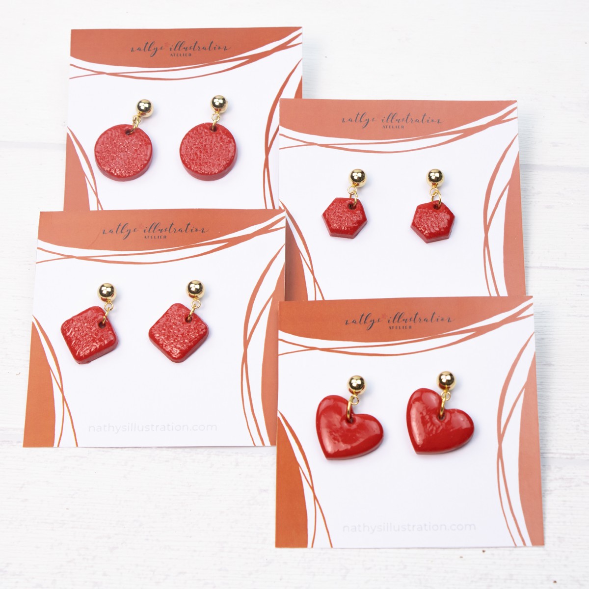 nathys_illustration Ohrringe "Rouge Royale" 1cm Unikat