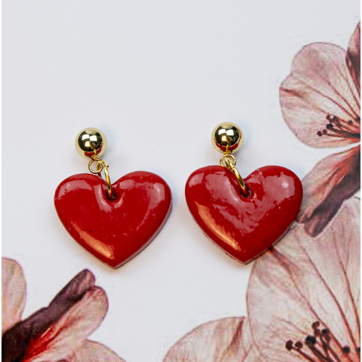 nathys_illustration Ohrringe "Rosenherz" 1,5 cm Unikat